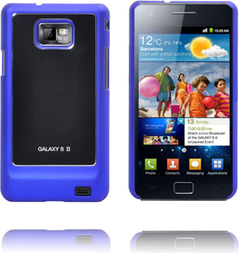 Galaxy S2 Alu Deksel (Blå Kant) Samsung Galaxy S2 Deksel
