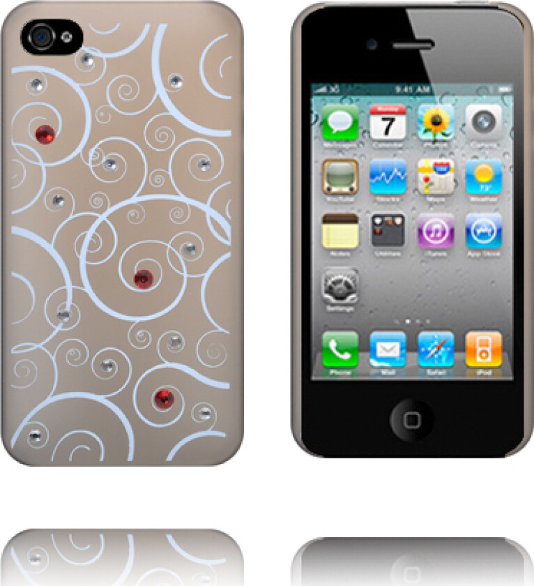 White Spirals - Matt Transparent (Grå) iPhone 4S Deksel