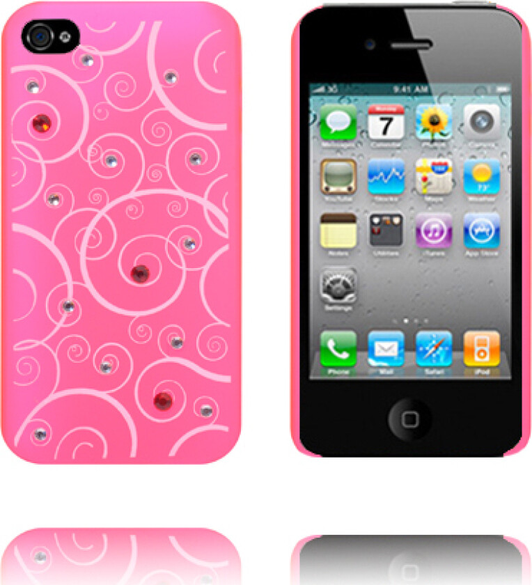 White Spirals - Matt Transparent (Rosa) iPhone 4S Deksel