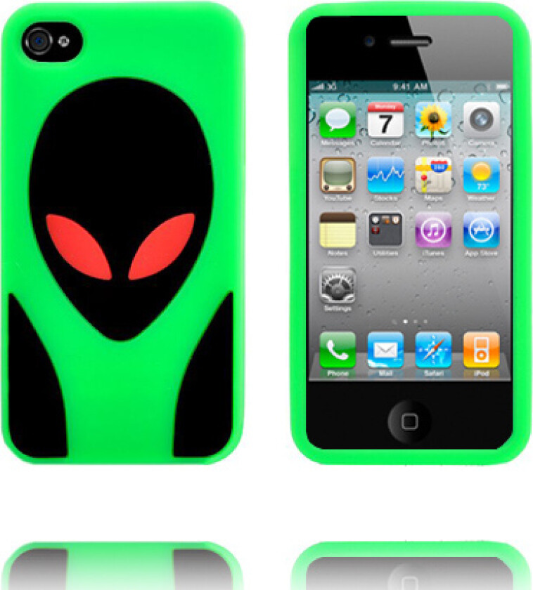 Alien Invasion (Grønn) iPhone 4S Deksel