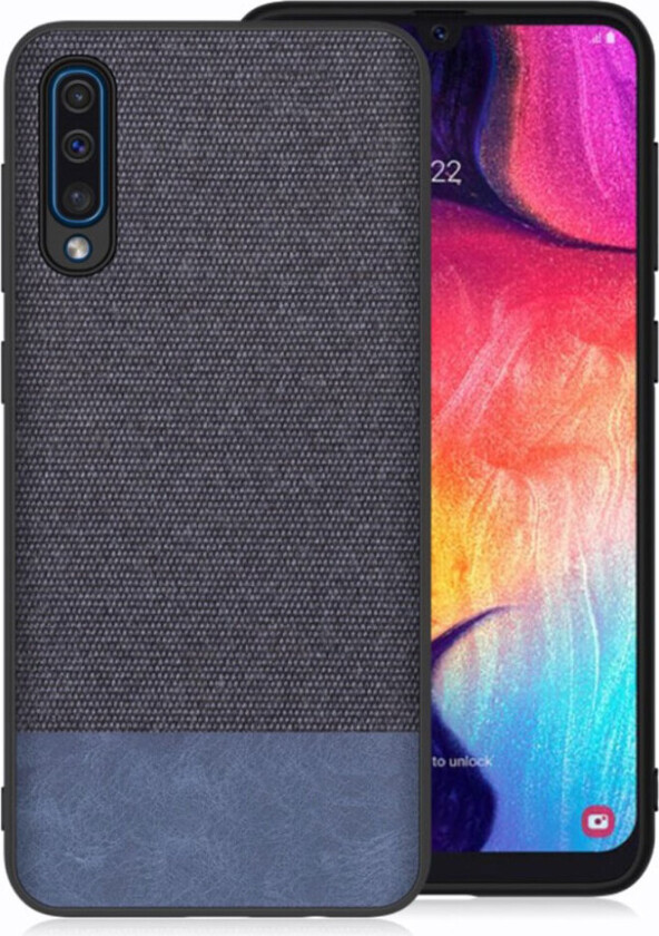 Galaxy A50 klut tekstur deksel - Mørk Blå / Blå