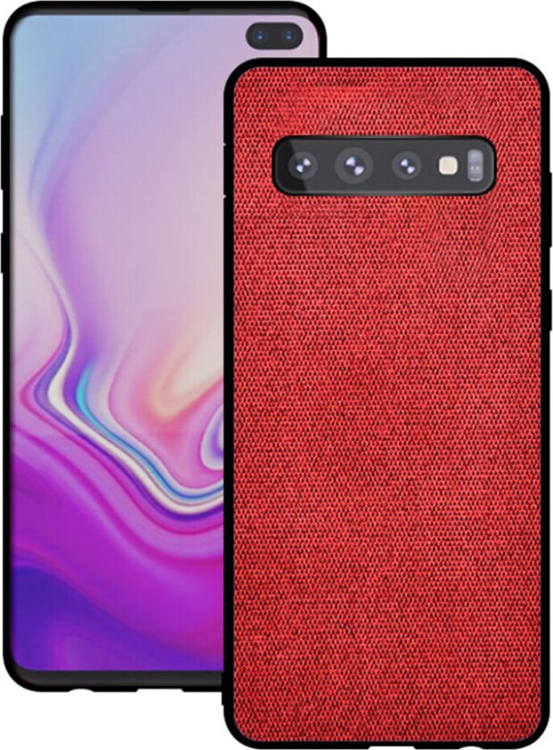 Galaxy S10 klut belagt deksel - Rød