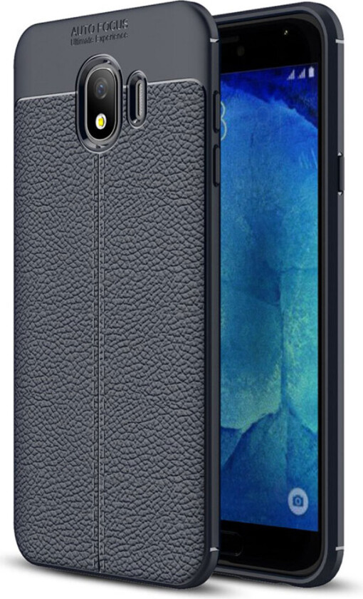 Galaxy J4 (2018) litchi tekstur myk deksel - Mørk blå