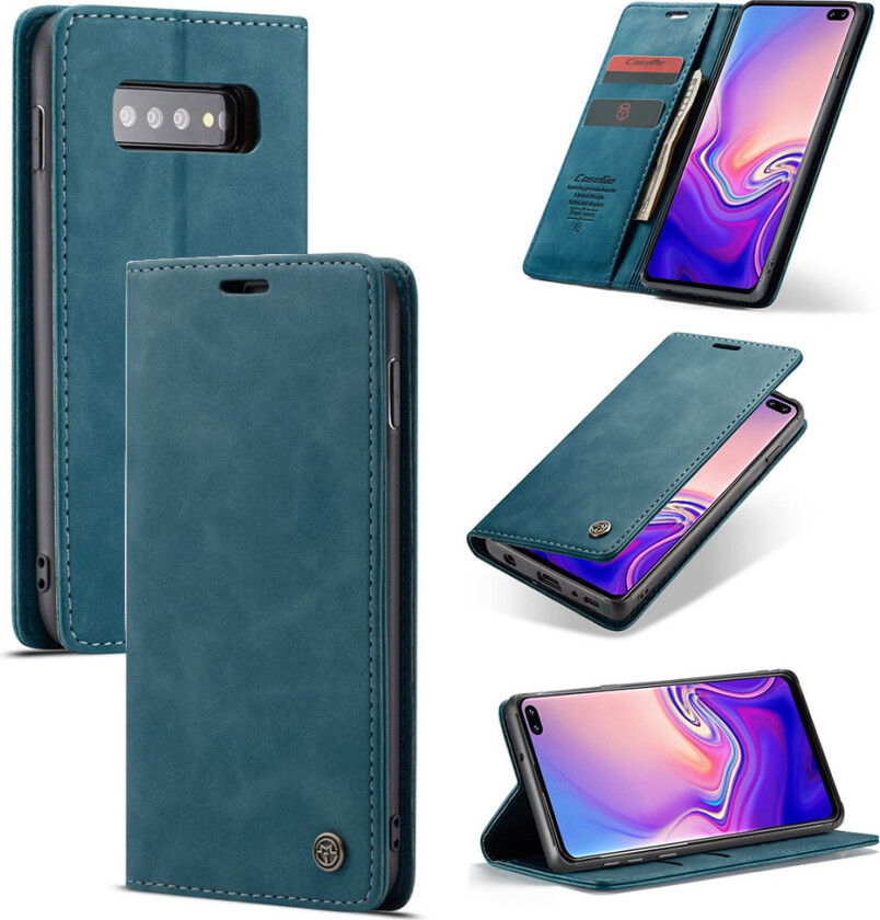 Caseme Samsung Galaxy s10 Støtabsorberende Skinnetui Med Deksel - Blå