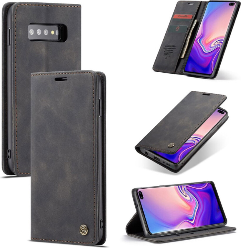 Caseme Samsung Galaxy s10 Støtabsorberende Skinnetui Med Deksel - Svart
