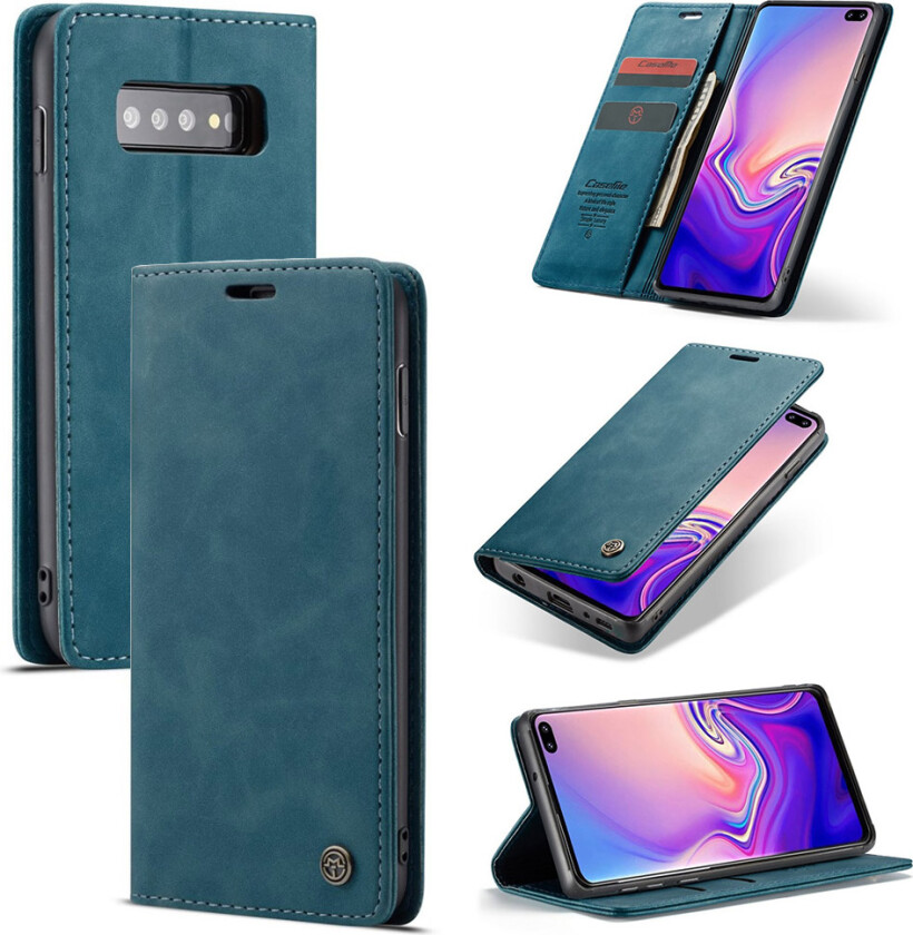 Caseme Samsung Galaxy s10 Plus Støtabsorberende Skinnetui Med Deksel - Blå