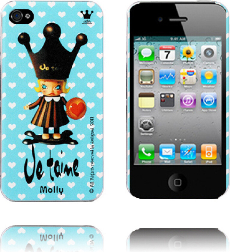 Søt Cartoon (Sort Crown) iPhone 4/4S Deksel