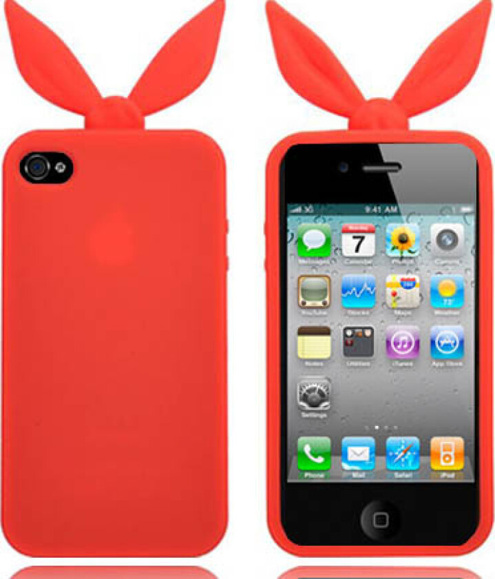 Funny Bunny (Rød) iPhone 4/4S Deksel