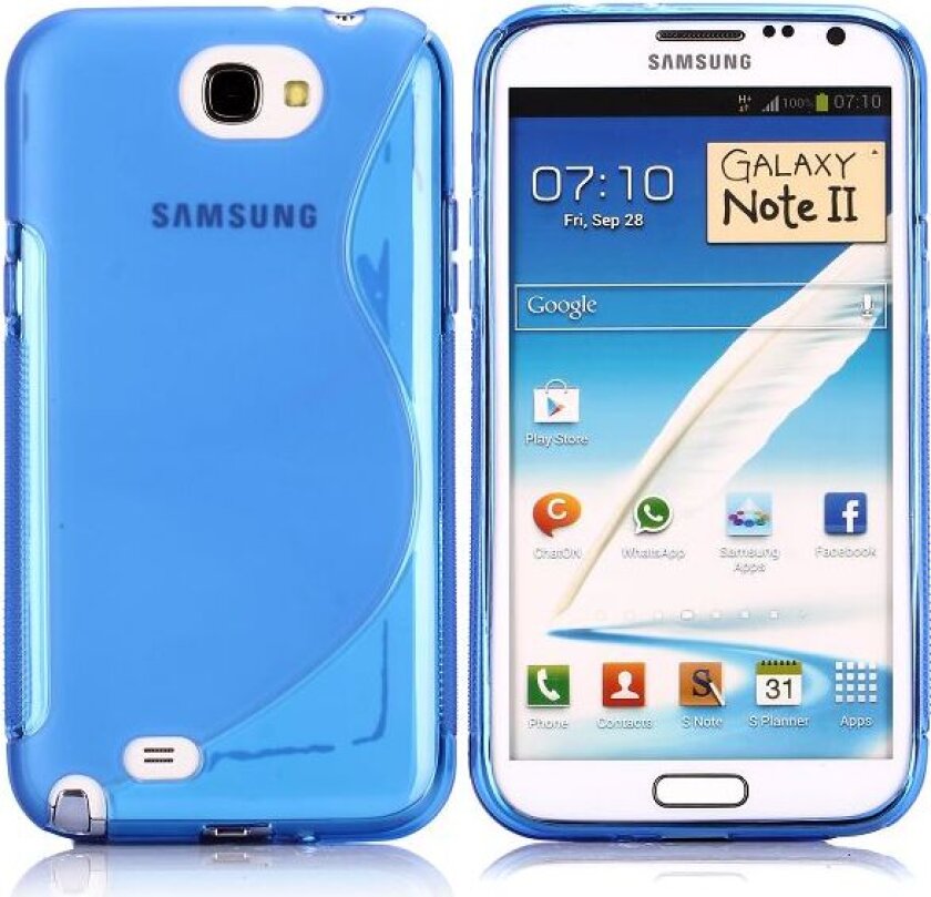 S-Line Transparent (Blå) Samsung Galaxy Note 2 Deksel