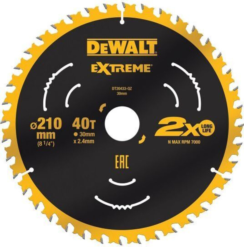 Dewalt DT20433-QZ Sagklinge 210 x 30 mm, 40T