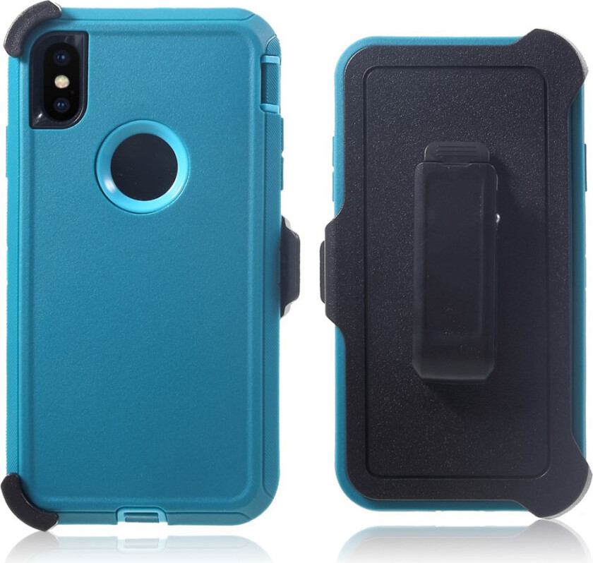 iPhone Xs Max beskyttelses deksel av hard plastikk og TPU - baby blå