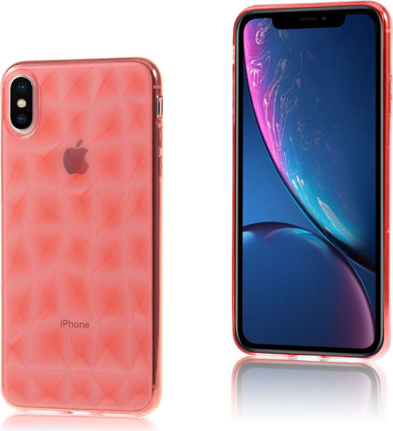 iPhone Xs Max beskyttelses deksel av TPU med 3D diamant tekstur - rose