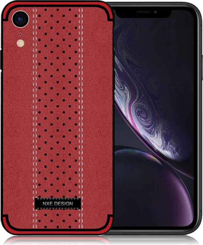 NXE iPhone Xr beskyttelses deksel av TPU med sydd tekstur - rød