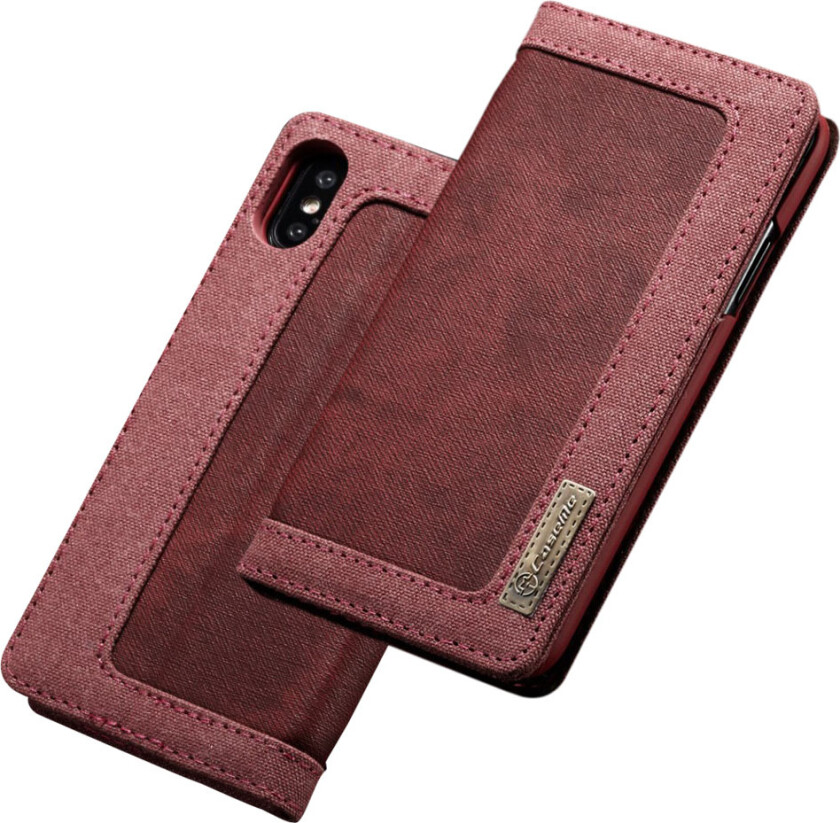 CASEME iPhone Xs Max beskyttelses deksel av syntetisk skinn - rød