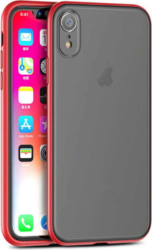 IPAKY iPhone Xr beskyttelses deksel av TPU og plastikk - rød