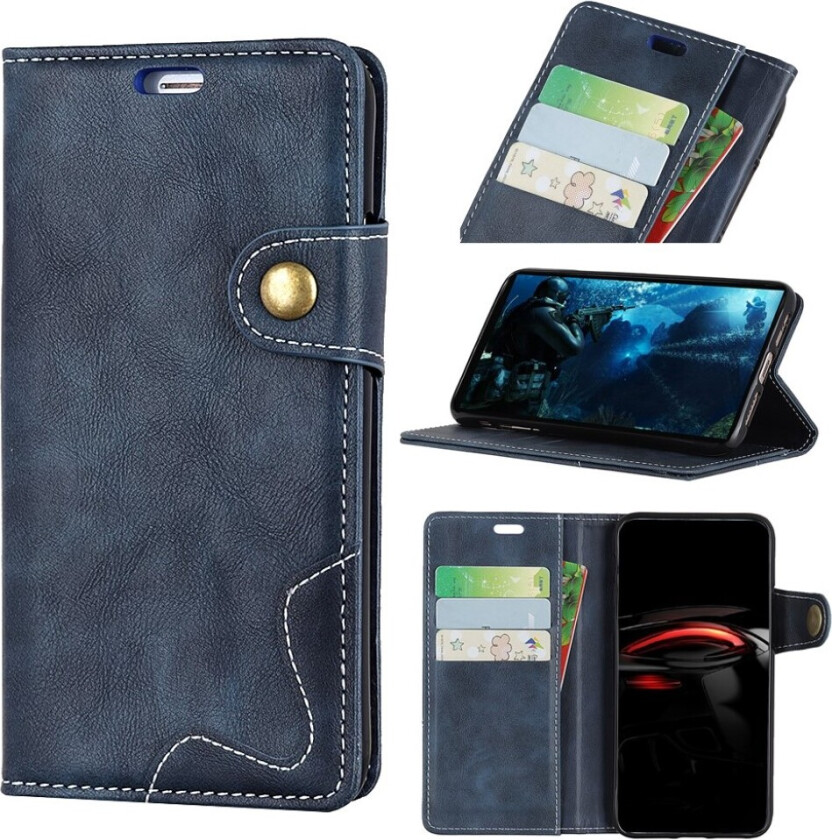 iPhone Xs Max beskyttelses deksel av syntetisk skinn med s formet tesktur - blå