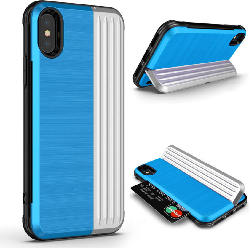 ANGIBABE iPhone Xr beskyttelses deksel av plastikk og TPU - blå og sølv