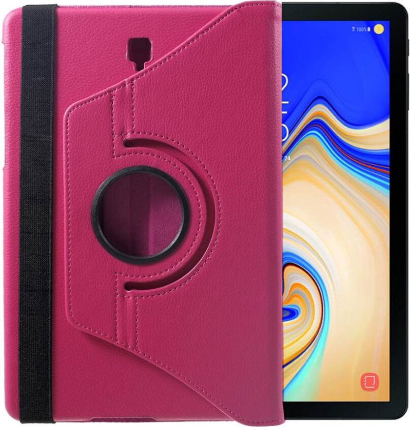 Galaxy Tab S4 beskyttelses deksel av syntetisk skinn med litchi tekstur - rose