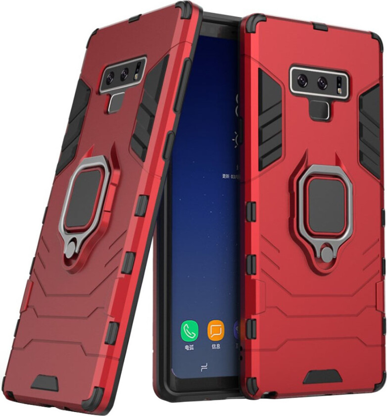 Galaxy Note9 beskyttelses deksel av hybrid materiale - rød