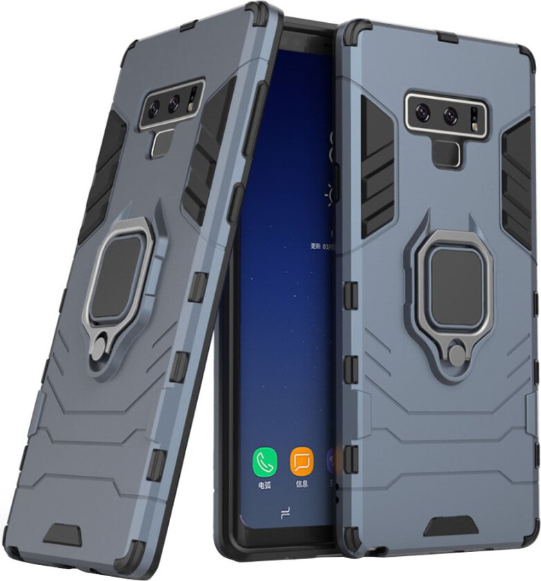 Galaxy Note9 beskyttelses deksel av hybrid materiale - mørke blå