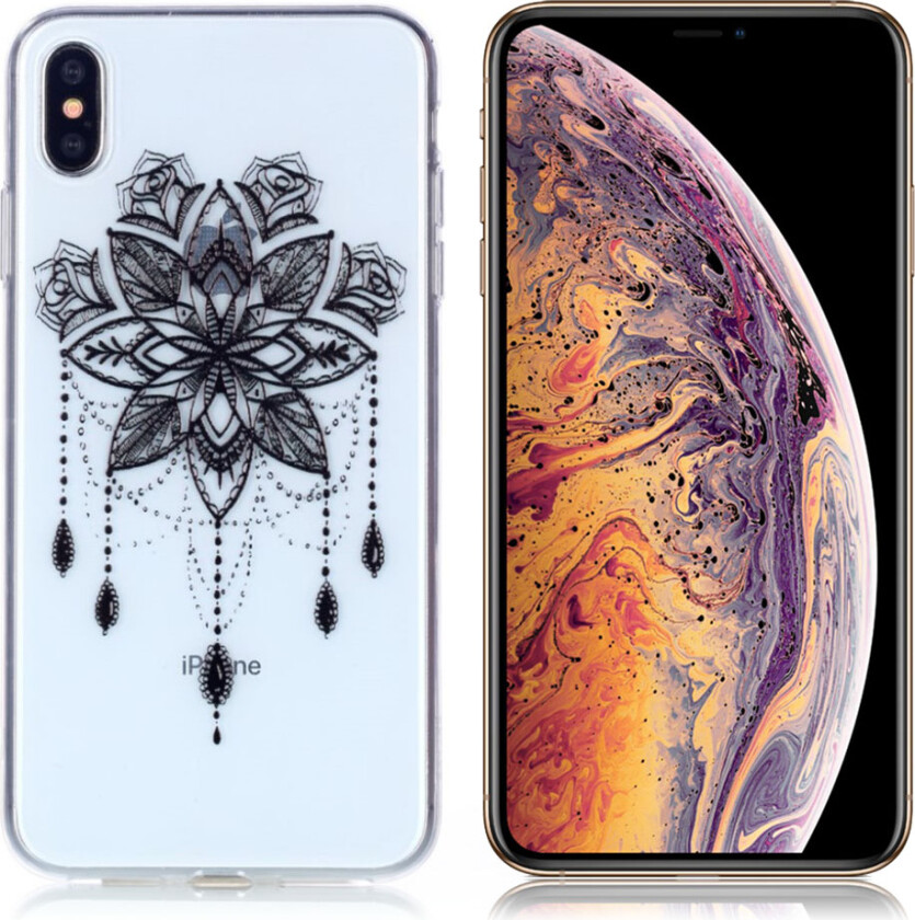 iPhone 9 Plus beskyttelses deksel av TPU med printet mønster - lace blomst