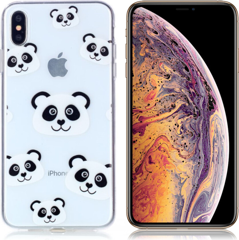 iPhone 9 Plus beskyttelses deksel av TPU med printet mønster - pandaer