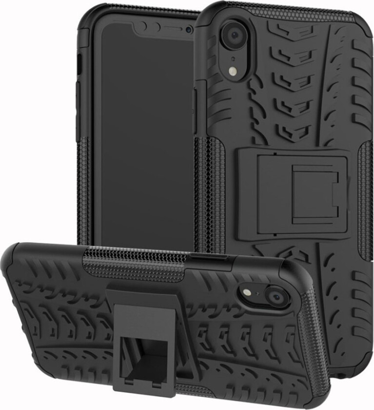 iPhone 9 beskyttelses deksel av hybrid materiale med dekk mønster - svart