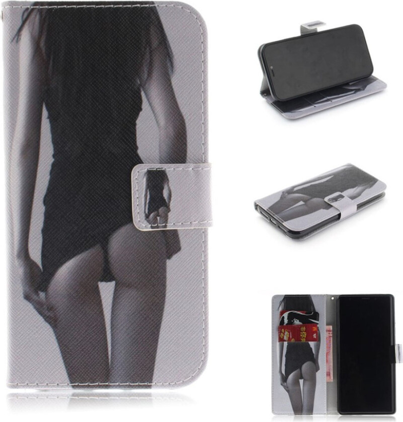 iPhone 9 beskyttelses deksel av syntetisk skinn med printet mønster - pent mønster