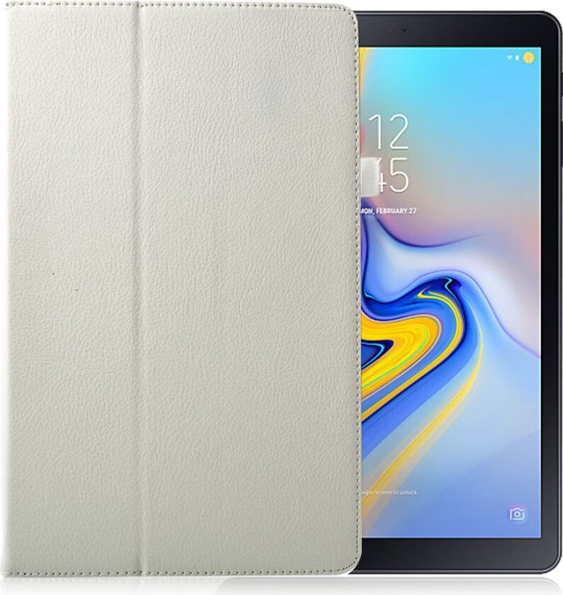 Galaxy Tab A 10.5 beskyttelses deksel av syntetisk skinn - hvit