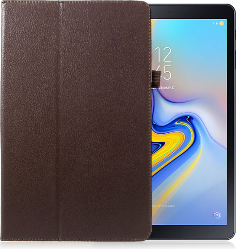 Galaxy Tab A 10.5 beskyttelses deksel av syntetisk skinn - kaffe