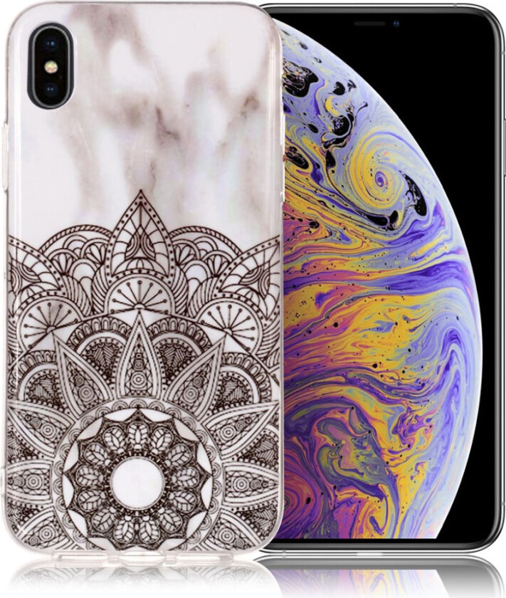 iPhone Xs Max beskyttelses deksel av TPU med IMD printet mønster - mandala blomst