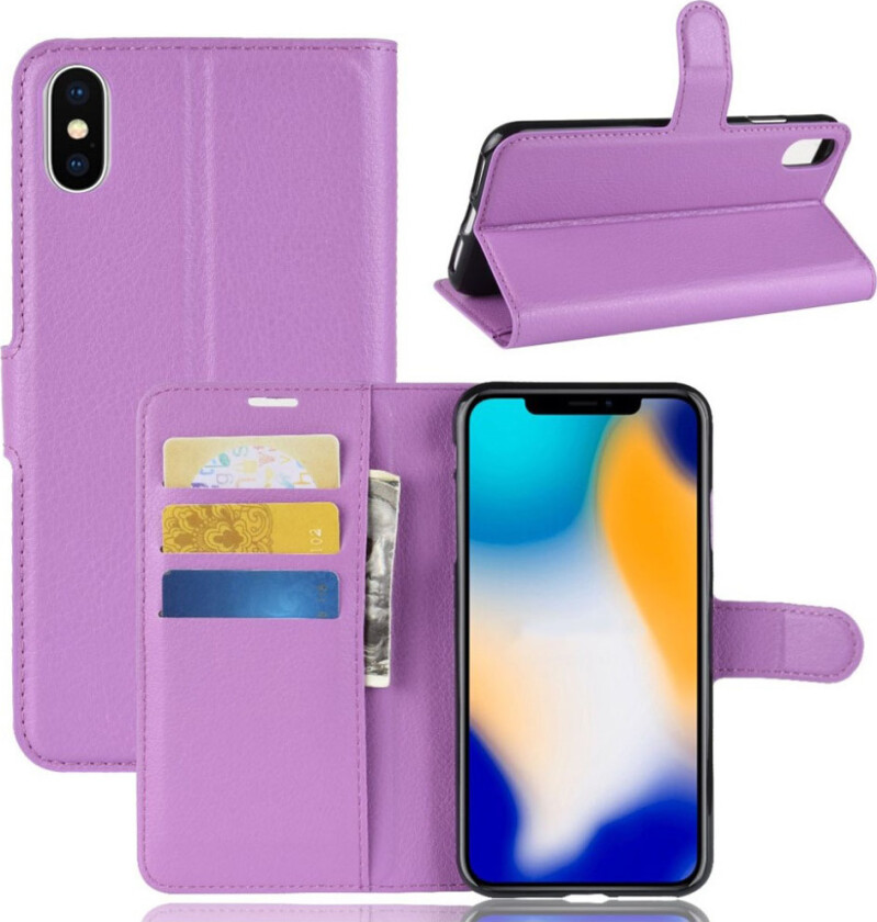 iPhone Xs Max beskyttelses deksel av behandlet kuskinn - lilla