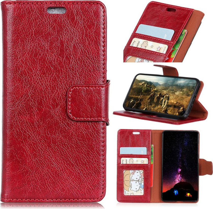 iPhone Xr beskyttelses deksel av behandlet kuskinn med slitt tekstur - rød