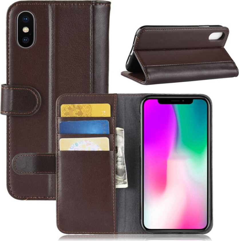 iPhone Xr beskyttelses deksel av behandlet kuskinn - kaffe