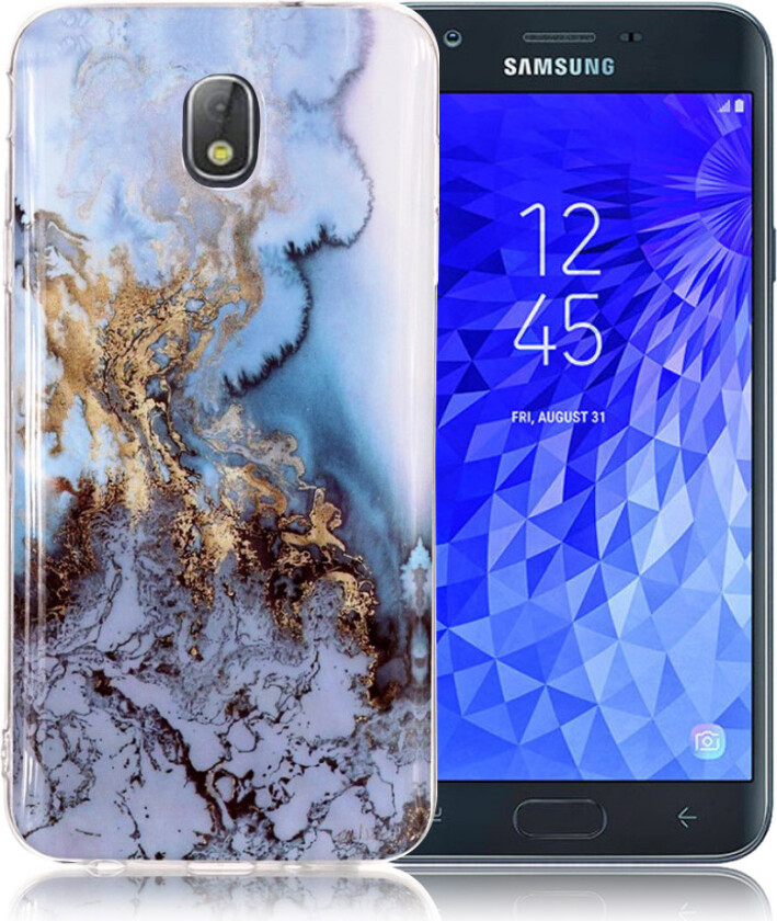 Galaxy J7 IMD beskyttelses deksel av myk silikon og plastikk med printet mønster - lava mønster