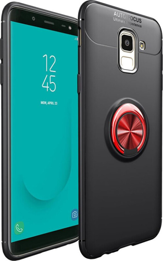 Galaxy J6 beskyttelses deksel av TPU - svart og rød