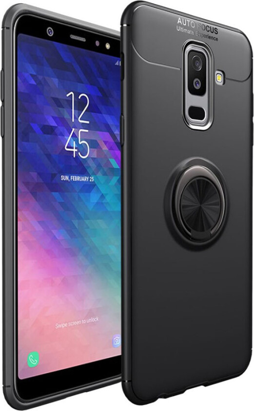 Galaxy A6 Plus beskyttelses deksel av silikon og plastikk - svart