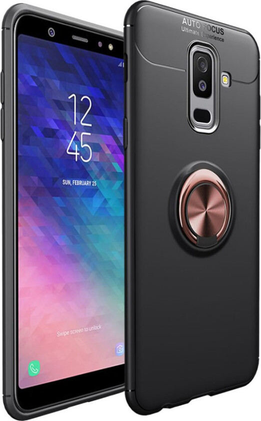 Galaxy A6 Plus beskyttelses deksel av silikon og plastikk - svart og rose gull