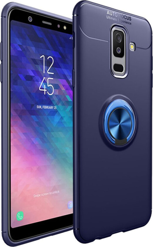 Galaxy A6 Plus beskyttelses deksel av silikon og plastikk - blå