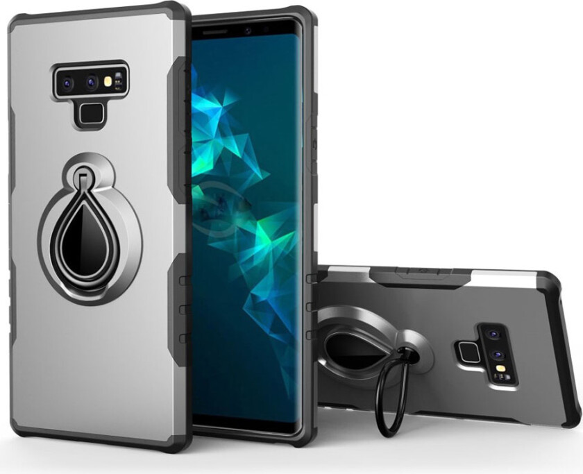 Galaxy Note9 beskyttelses deksel av hybrid materiale - sølv