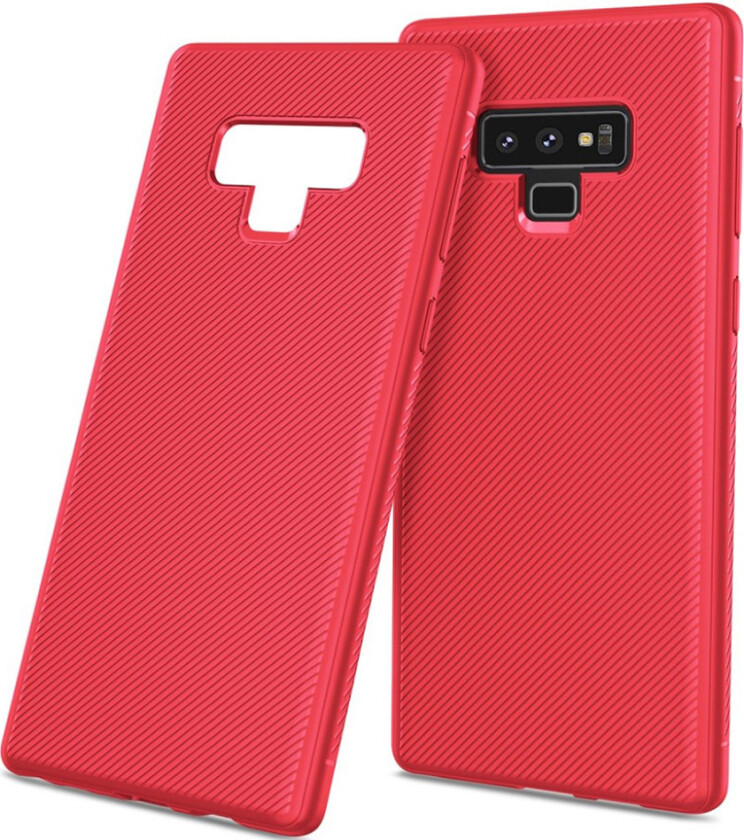 Galaxy Note9 beskyttelses deksel av silikon med tvill tekstur - rød