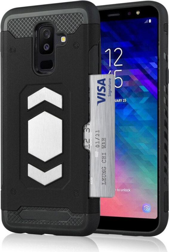 Galaxy A6 Plus beskyttelses deksel av hybrid materiale - svart