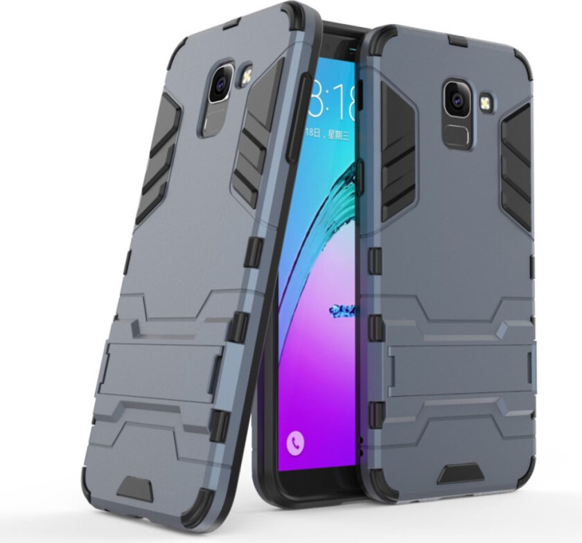 Galaxy J6 beskyttelses deksel av hybrid materiale - mørke blå