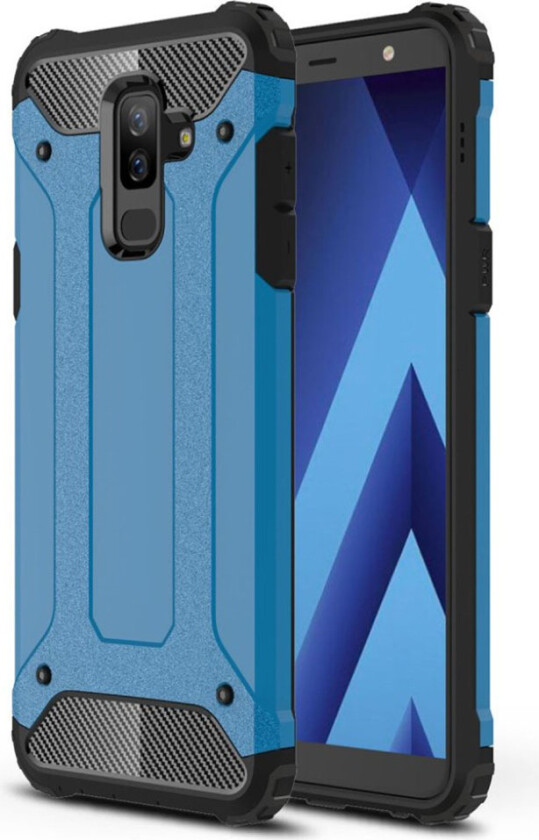 Galaxy J8 beskyttelses deksel av hybrid materiale - baby blå