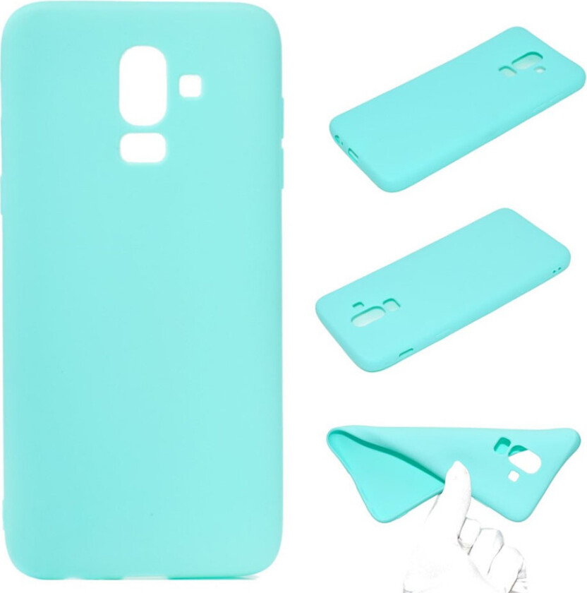 Galaxy J8 beskyttelses deksel av myk silikon med matt overflate - turkis
