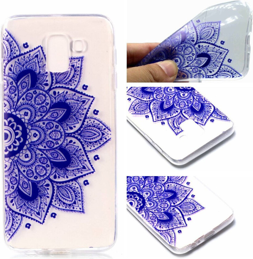 Galaxy J6 beskyttelses deksel av silikon med printet bilde på - halv blomst