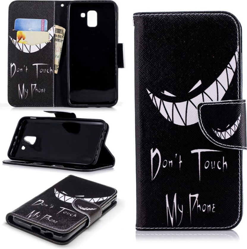 Galaxy J6 beskyttelses deksel av syntetisk skinn med printet bilde - ikke rør telefonen min