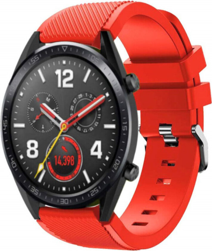 Watch Gt 22mm Twill Silikon Klokkereim - Rød