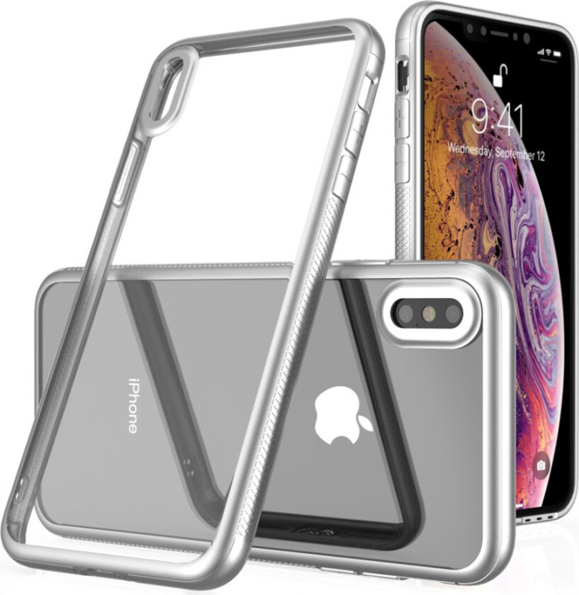 LEEU DESIGN iPhone Xs Max galvanisering hybrid deksel - Sølv
