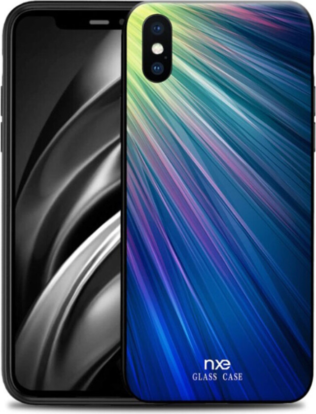 NXE iPhone Xs Max mønster deksel - Grønn / Blå